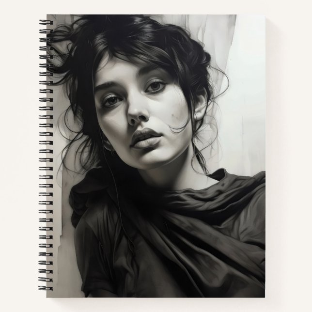 Cuaderno Esbozo de mujer hermosa (Anverso)