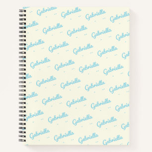Cuaderno Esbozo de nombre de guión personalizado azul clar