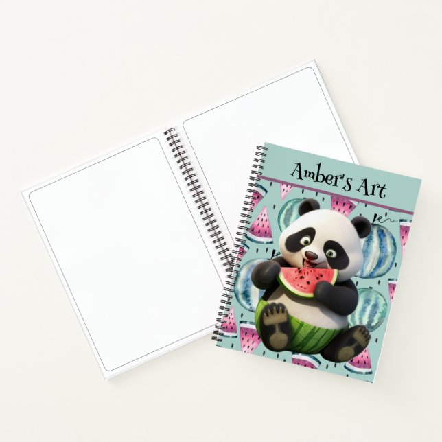 Cuaderno Esbozo de oso Panda personalizado para niños (Interior)