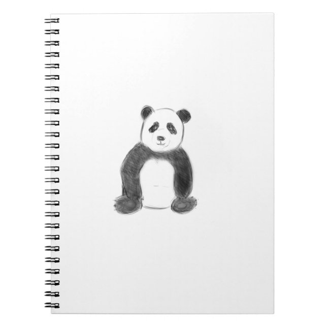 Cuaderno Esbozo de panda blanco y negro (Frente)