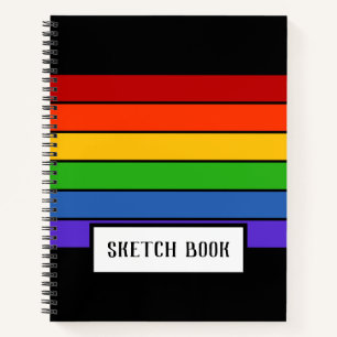 Cuaderno Esbozo de paro arco iris - Negro