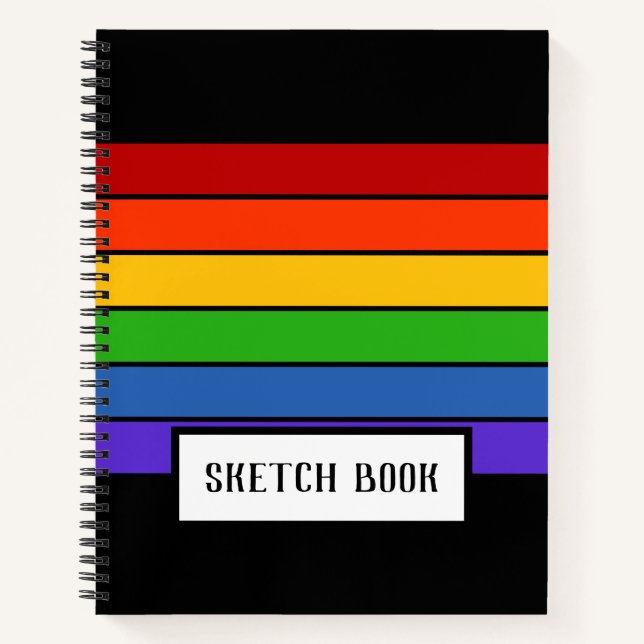 Cuaderno Esbozo de paro arco iris - Negro (Anverso)