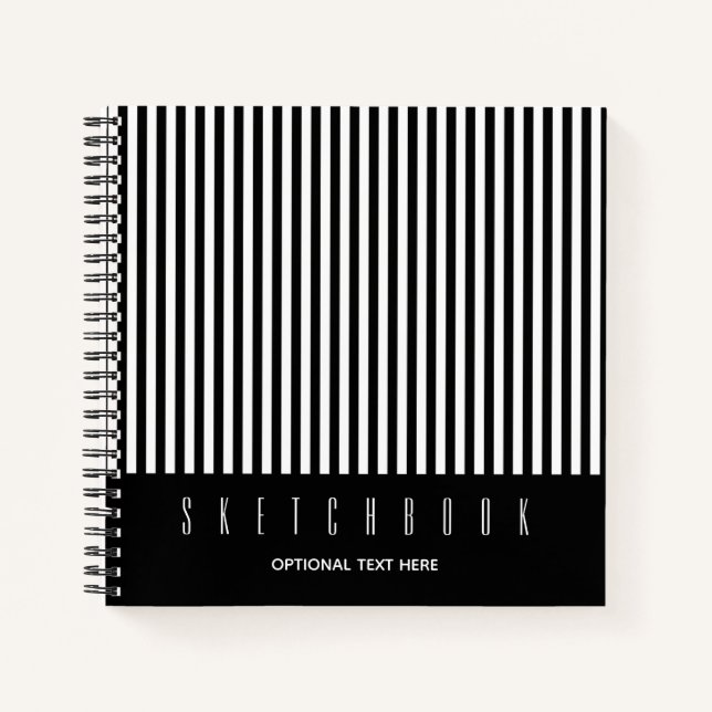 Cuaderno Esbozo de patrón de línea vertical blanca (Anverso)