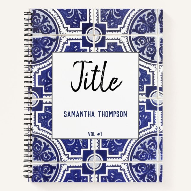 Cuaderno Esbozo de patrón de mosaicos rústico portugués vin (Anverso)