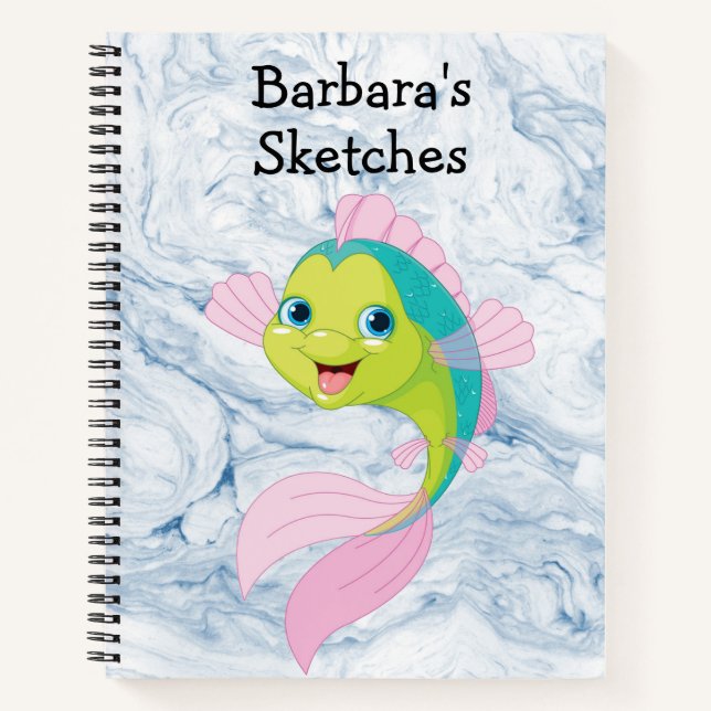 Cuaderno Esbozo de peces Personalizado para niños (Anverso)