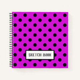 Cuaderno Esbozo de puntos de polka grandes rosados