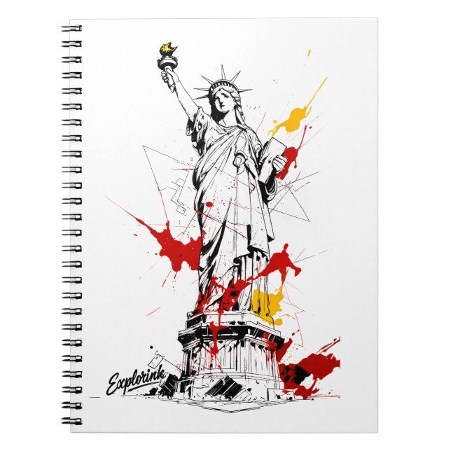Cuaderno Esbozo de tinta de la estatua de la libertad de lo (Frente)