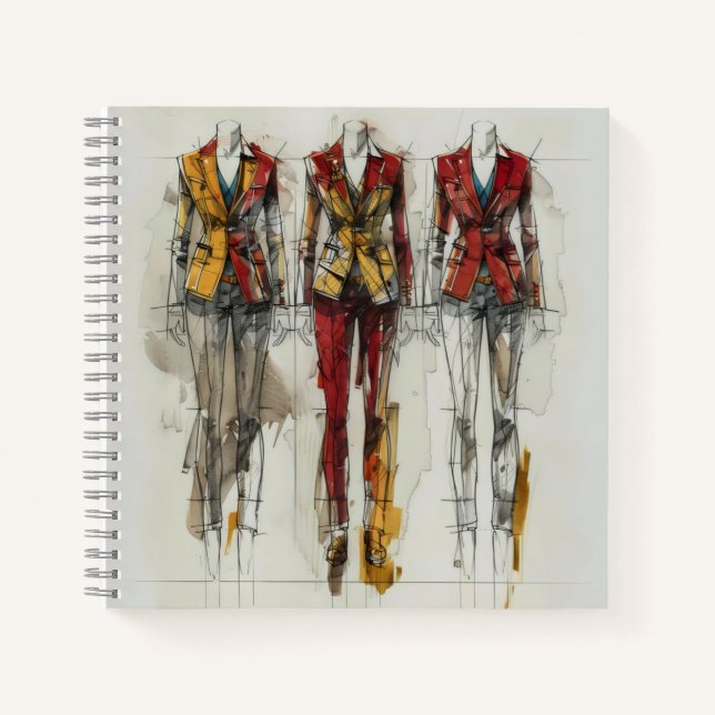 Cuaderno Esbozo del concepto de traje femenino (Anverso)
