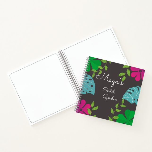 Cuaderno Esbozo espiral de tema forestal personalizado (Interior)