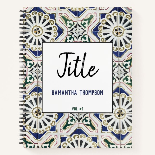 Cuaderno Esbozo geométrico colorido de Azulejo de mosaico p (Anverso)