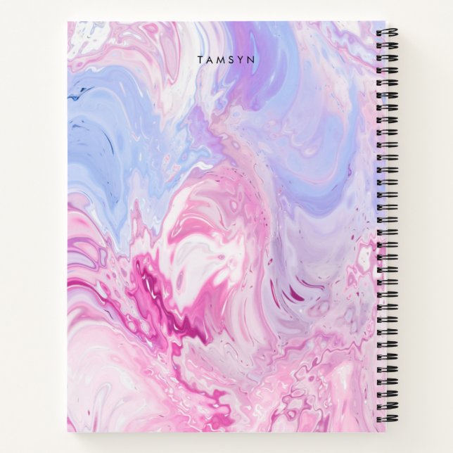Cuaderno Esbozo Minimalista púrpura personalizado (Reverso)