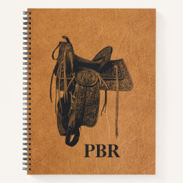 Cuaderno Esbozo monograma de la silla de caballo occidental
