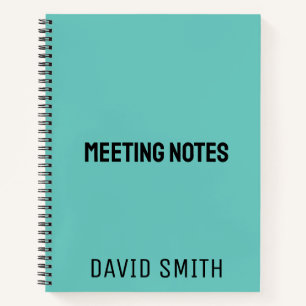 Cuaderno Esbozo personalizado azul verde azulado con nombre