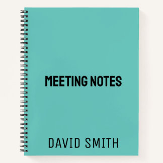 Cuaderno Esbozo personalizado azul verde azulado con nombre