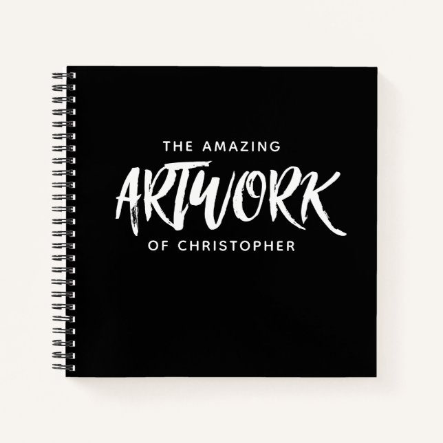 Cuaderno Esbozo personalizado de artistas blancos negros (Anverso)