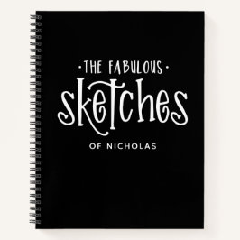 Cuaderno Esbozo personalizado de artistas blancos negros