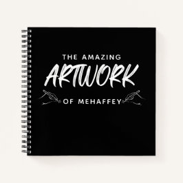 Cuaderno Esbozo personalizado de artistas blancos negros