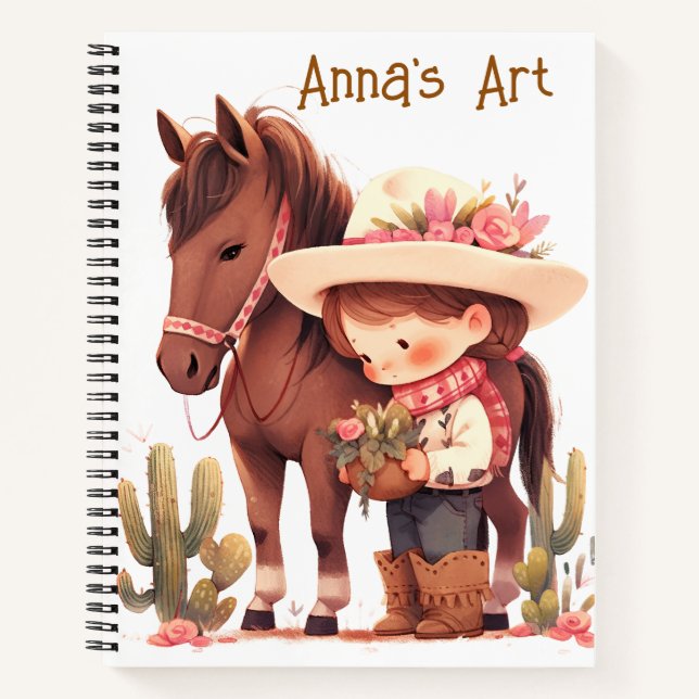 Cuaderno Esbozo personalizado de Cowgirl (Anverso)
