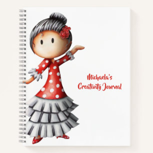 Cuaderno Esbozo personalizado de la bailarina de Sevillana