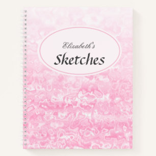 Cuaderno Esbozo personalizado de mármol blanco rosado