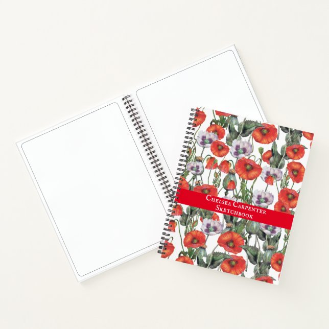 Cuaderno Esbozo personalizado del patrón de los lapachos ro (Interior)