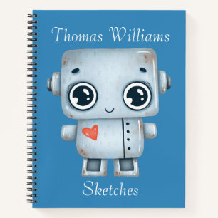 Cuaderno Esbozo Robot personalizado para niños