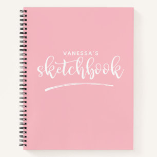 Cuaderno Esbozo rosa Rubor elegante y personalizado