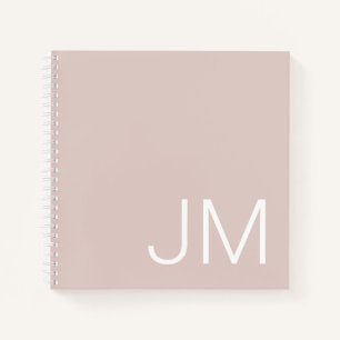 Cuaderno Esbozo rosado sobredimensionado de Iniciales Monog