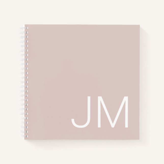 Cuaderno Esbozo rosado sobredimensionado de Iniciales Monog (Anverso)