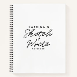 Cuaderno Esbozo sencillo blanco y negro moderno