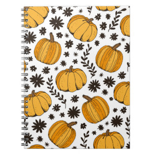 Cuaderno Esbozos de calabaza: patrón sin costuras dibujado