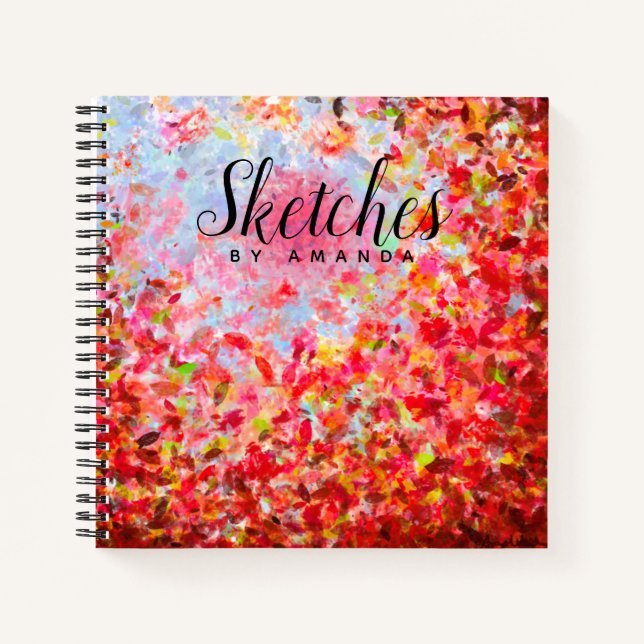 Cuaderno Esbozos personalizados Resumen de otoño deja el ci (Anverso)