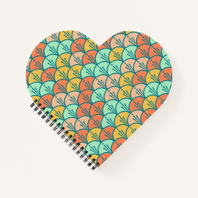 Cuaderno Escala de peces geométricos modernos y coloridos (Anverso)