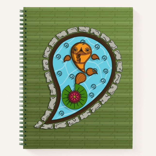 Cuaderno Escala el bloc de notas de espiral de peces de col (Anverso)