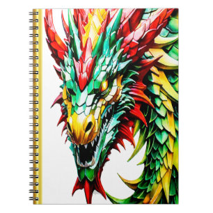 Cuaderno Escala roja, verde y amarilla del dragón que respi