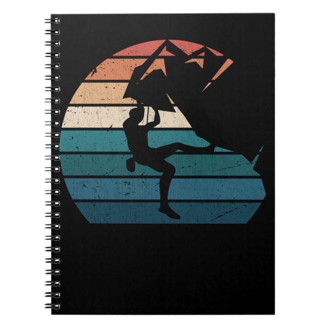 Cuaderno Escalada de rock de montaña retro en Bouldering (Frente)