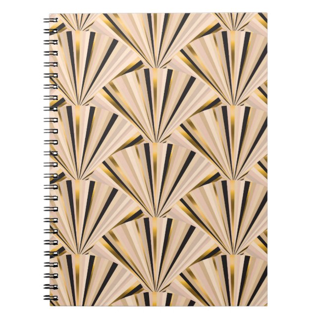 Cuaderno Escalas Art Deco: Glamour dorado geométrico (Frente)