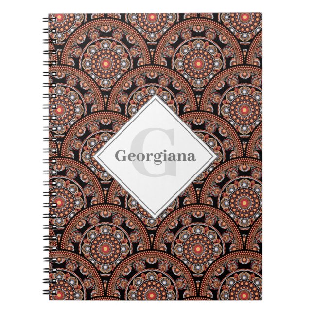 Cuaderno Escalas de Mandala Bohemias de Safari Sunset Perso (Frente)