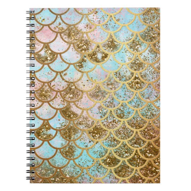 Cuaderno Escalas de pescados rosadas iridiscentes de la (Frente)