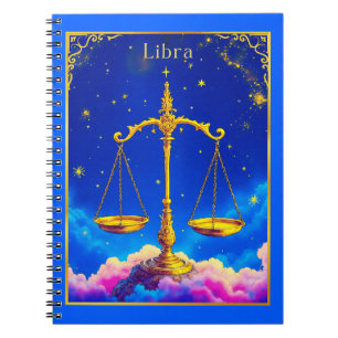 Cuaderno Escalas del Zodiaco Libra en un Cielo Lleno de Est