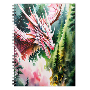 Cuaderno Escalas rosadas vibrantes del dragón respirador de
