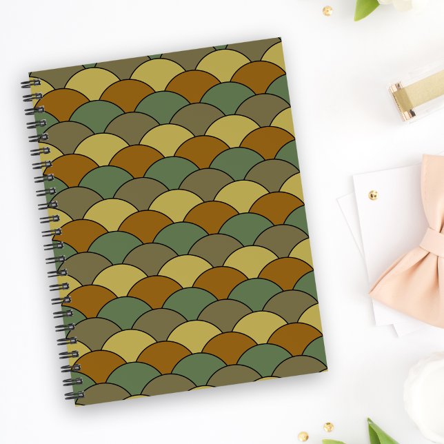 Cuaderno Escamas de dragón, abanicos, olas, Seigaiha, camuf (Subido por el creador)