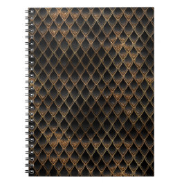 Cuaderno Escamas de Dragón con Brillo Negro y Dorado