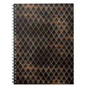 Cuaderno Escamas de Dragón con Brillo Negro y Dorado