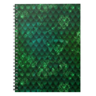 Cuaderno Escamas de dragón con Ombre Verde Oscuro y Destell