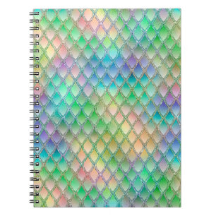 Cuaderno Escamas de Dragón de Arcoíris Pastel Brillante y P