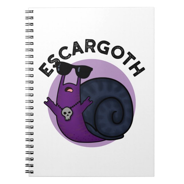 Cuaderno Escar-goth Divertido Genial Caracol Gótico Chiste (Frente)