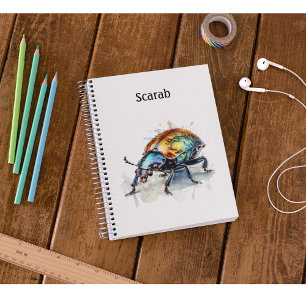 Cuaderno Escarabajo irlandés en acuarela, personalizado