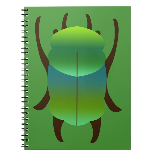 Cuaderno Escarabajo joya azul y dorado (Frente)