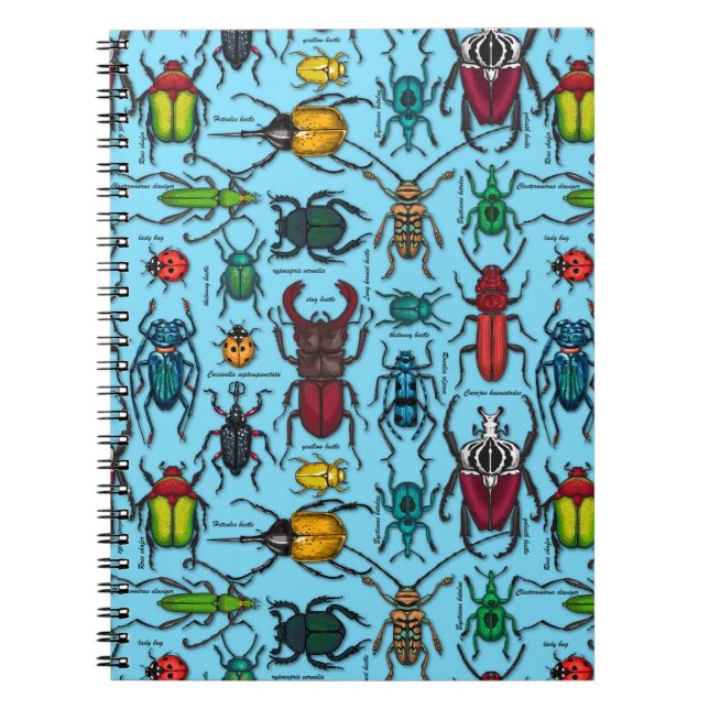 Cuaderno Escarabajos sobre azul (Frente)